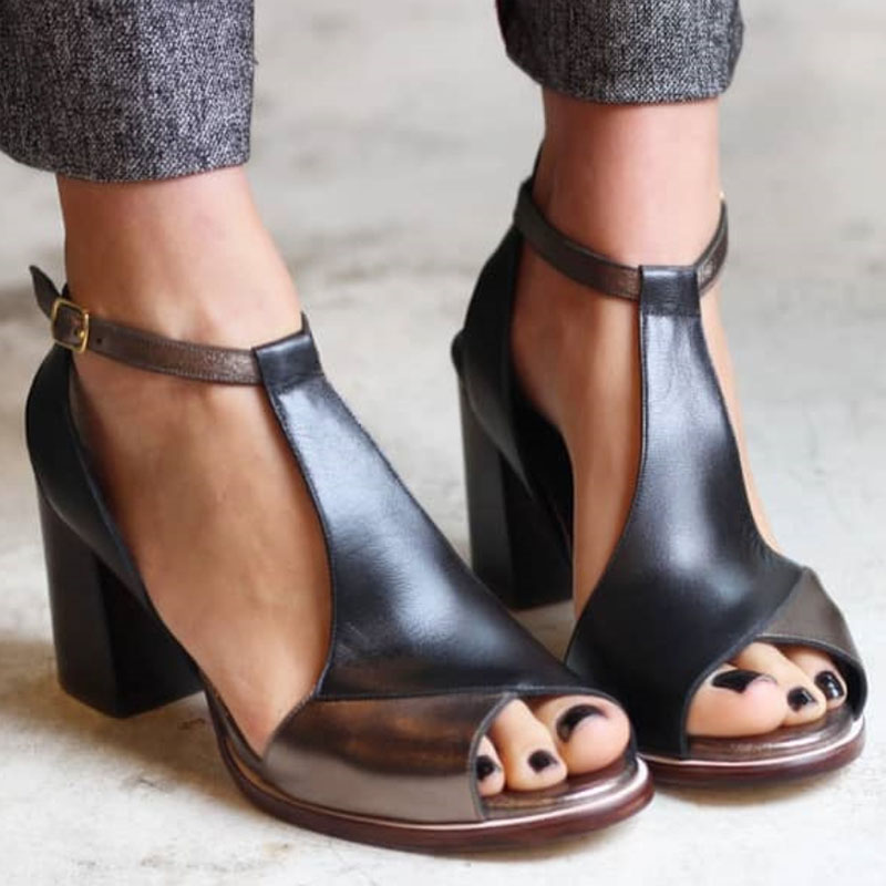 Talons À Bloc avec Bride À La Cheville pour Femmes | Idéaux pour Les Sorties Et Les Occasions Spéciales