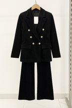 Ensemble Deux Pièces Avec Blazer Croisé Et Pantalon Ajusté Pour Femme | Idéal Pour Les Occasions Formelles