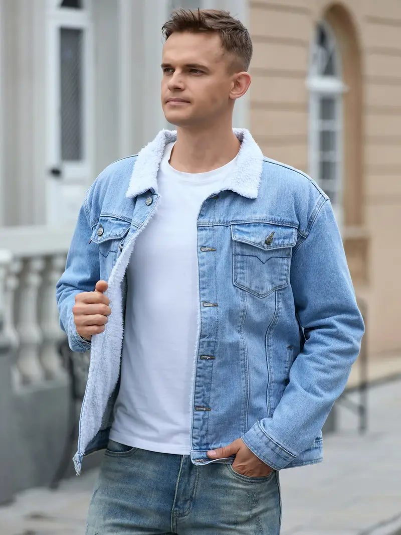 Veste En Jean À Coupe Classique Pour Hommes | Idéale Pour Usage Quotidien