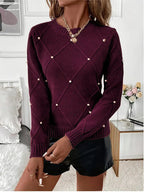 Pull à Manches Longues avec Motif Texturé pour Femme | Idéal pour un Usage Quotidien
