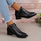 Bottines À Hauteur Cheville Avec Fermeture Zippée Et Détail Boucle Pour Femmes | Idéales Pour Usage Quotidien
