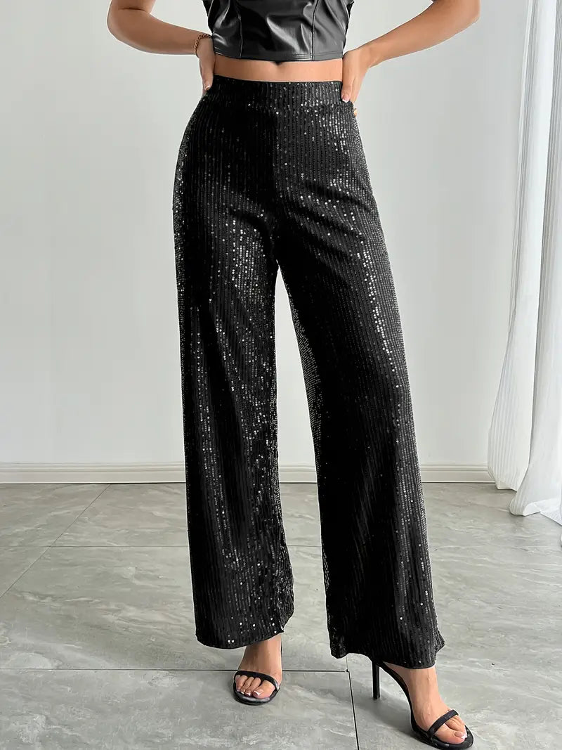 Pantalon Large À Paillettes Pour Femmes | Idéal Pour Des Occasions Spéciales
