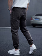 Pantalon Cargo avec Taille Élastiquée et Chevilles Ajustées pour Homme | Idéal pour le Quotidien