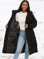 Manteau Long avec Capuche Amovible pour Femme | Idéal pour l’Hiver