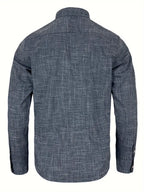 Chemise À Manches Longues Avec Détails Contrastés Et Fermeture À Boutons Pour Hommes | Idéale Pour Toutes Les Saisons