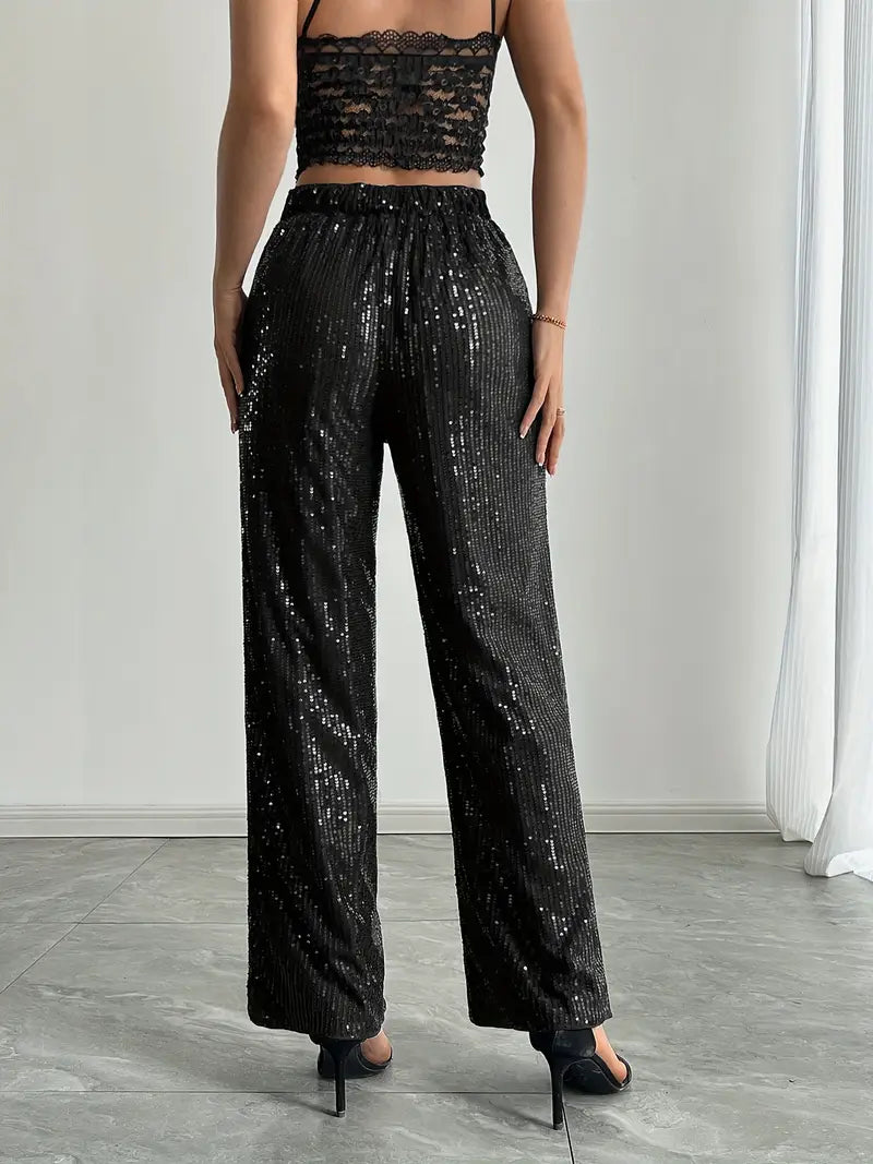Pantalon Large À Paillettes Pour Femmes | Idéal Pour Des Occasions Spéciales
