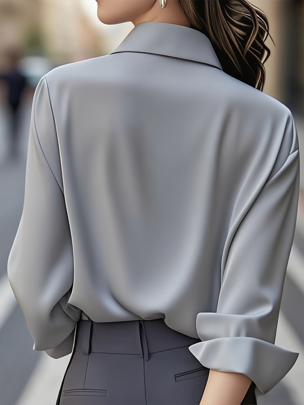 Chemisier À Manches Longues Avec Coupe Ajustée Pour Femmes | Idéal Pour Le Travail Et Les Occasions En Soirée