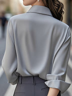 Chemisier À Manches Longues Avec Coupe Ajustée Pour Femmes | Idéal Pour Le Travail Et Les Occasions En Soirée