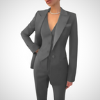 Ensemble Trois Pièces Avec Blazer, Gilet Et Pantalon Ajusté Pour Femmes | Idéal Pour Tenues Professionnelles Et Quotidiennes