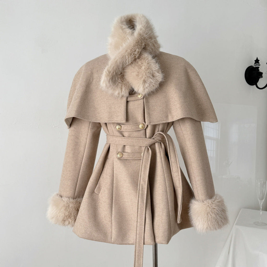 Manteau Court avec Col Amovible pour Femmes | Idéal pour l’Hiver