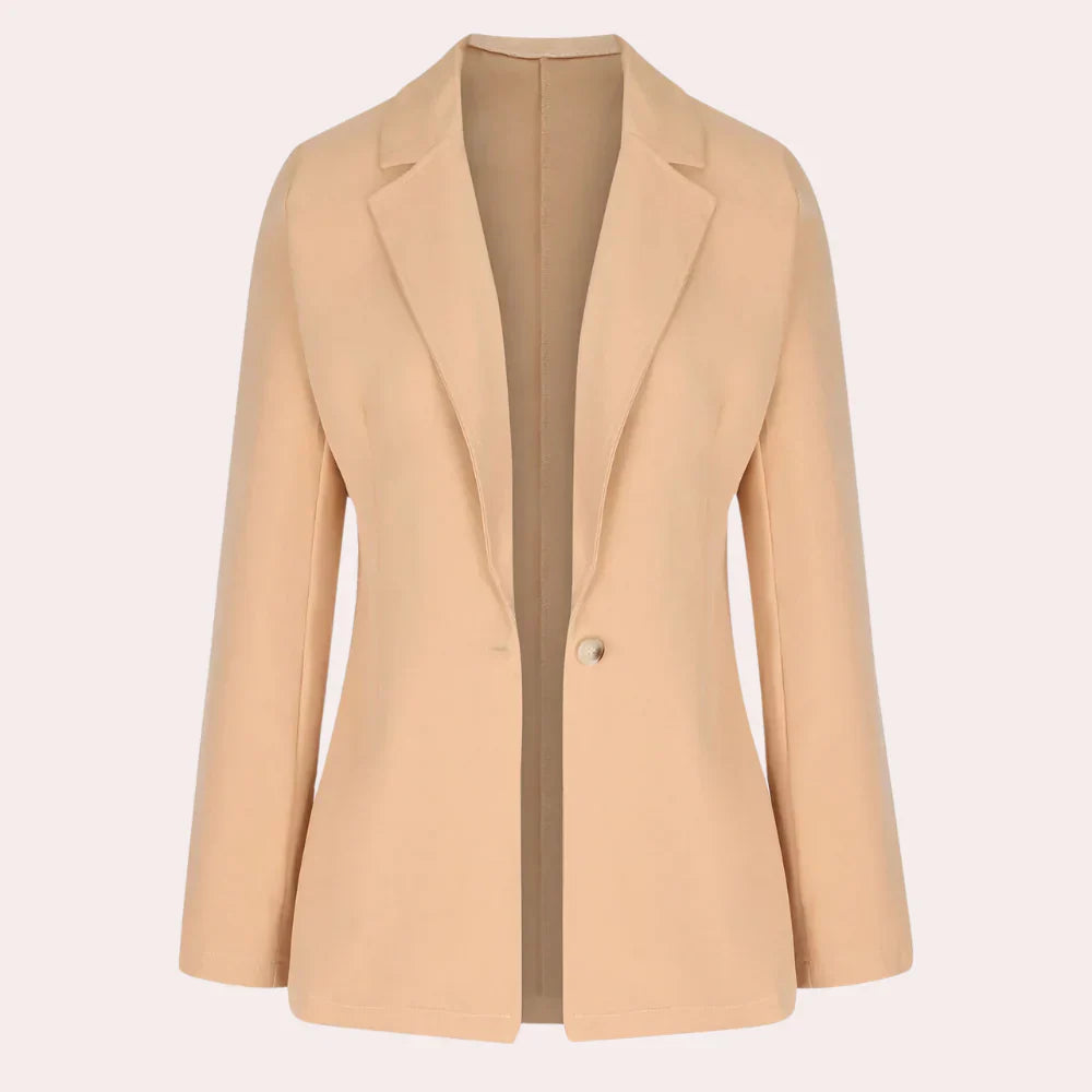 Blazer Uni À Manches Trois-Quarts Avec Encolure En V Pour Femme | Idéal Pour Le Travail Et L’Usage Quotidien