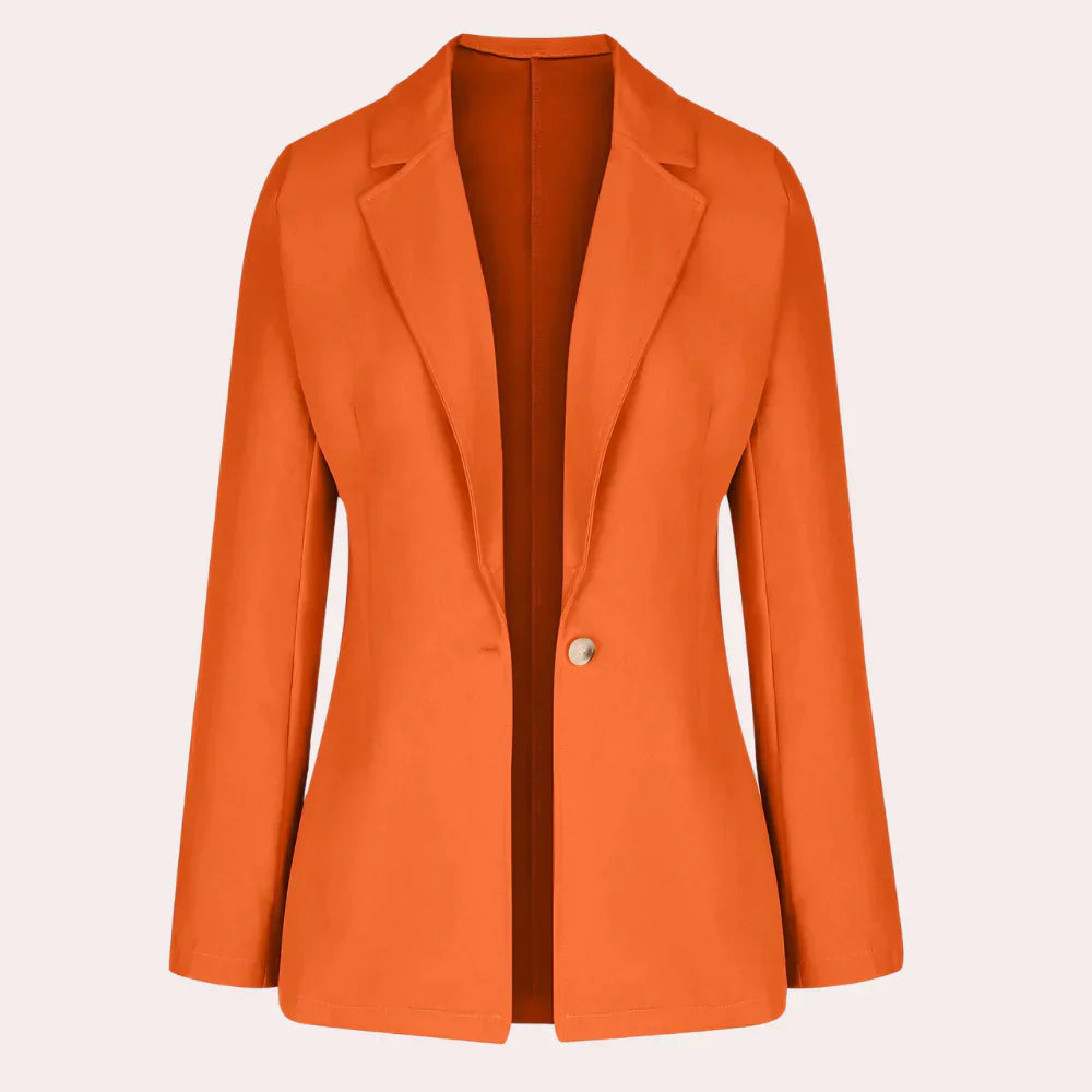 Blazer Uni À Manches Trois-Quarts Avec Encolure En V Pour Femme | Idéal Pour Le Travail Et L’Usage Quotidien