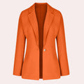 Blazer Uni À Manches Trois-Quarts Avec Encolure En V Pour Femme | Idéal Pour Le Travail Et L’Usage Quotidien