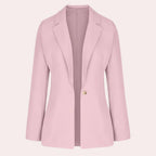 Blazer Uni À Manches Trois-Quarts Avec Encolure En V Pour Femme | Idéal Pour Le Travail Et L’Usage Quotidien