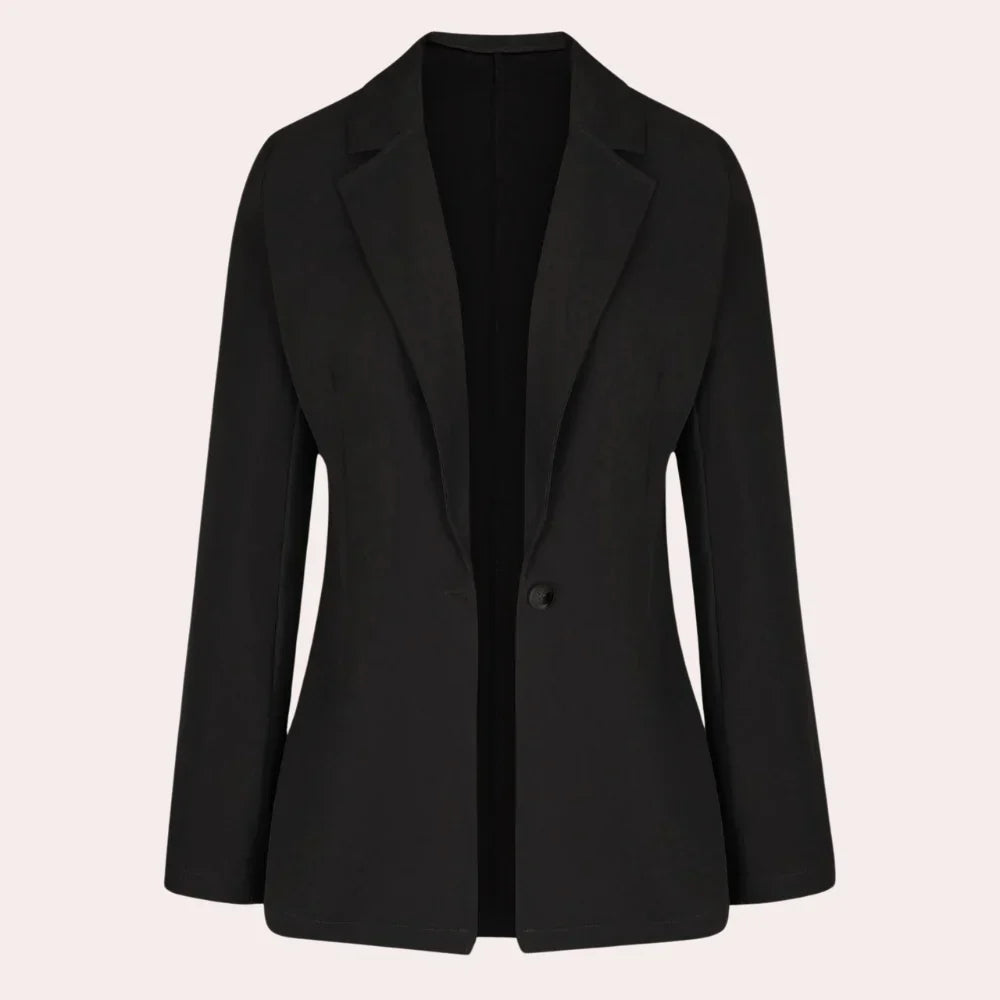 Blazer Uni À Manches Trois-Quarts Avec Encolure En V Pour Femme | Idéal Pour Le Travail Et L’Usage Quotidien
