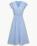 Robe Midi Avec Manches À Volants Pour Femme | Idéal Pour Usage Quotidien Et Occasions