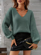 Pull À Col V Avec Coupe Ample Et Épaules Tombantes Pour Femme | Idéal Pour Toutes Les Saisons