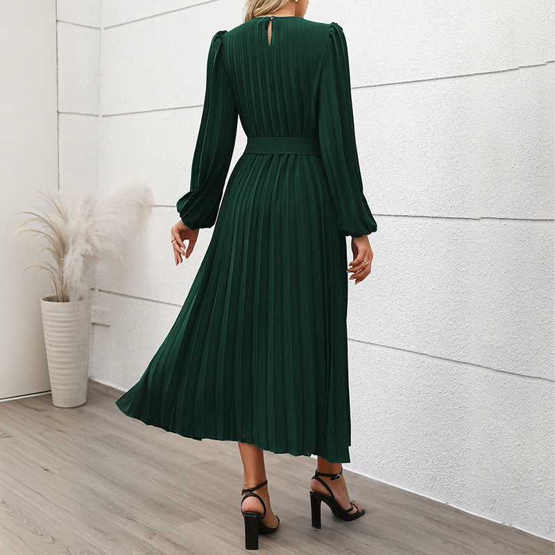 Robe Plissée À Taille Ceinturée Pour Femmes | Idéal Pour Cérémonies Et Occasions Spéciales
