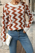 Pull À Motif Chevron Avec Épaules Tombantes Pour Femmes | Idéal Pour Le Quotidien