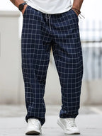 Pantalon à Motif avec Taille Élastique et Cordon pour Homme | Idéal pour un Usage Quotidien
