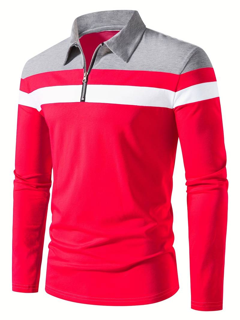 Polo À Manches Longues Avec Fermeture Zippée Pour Homme | Idéal Pour Un Usage Quotidien