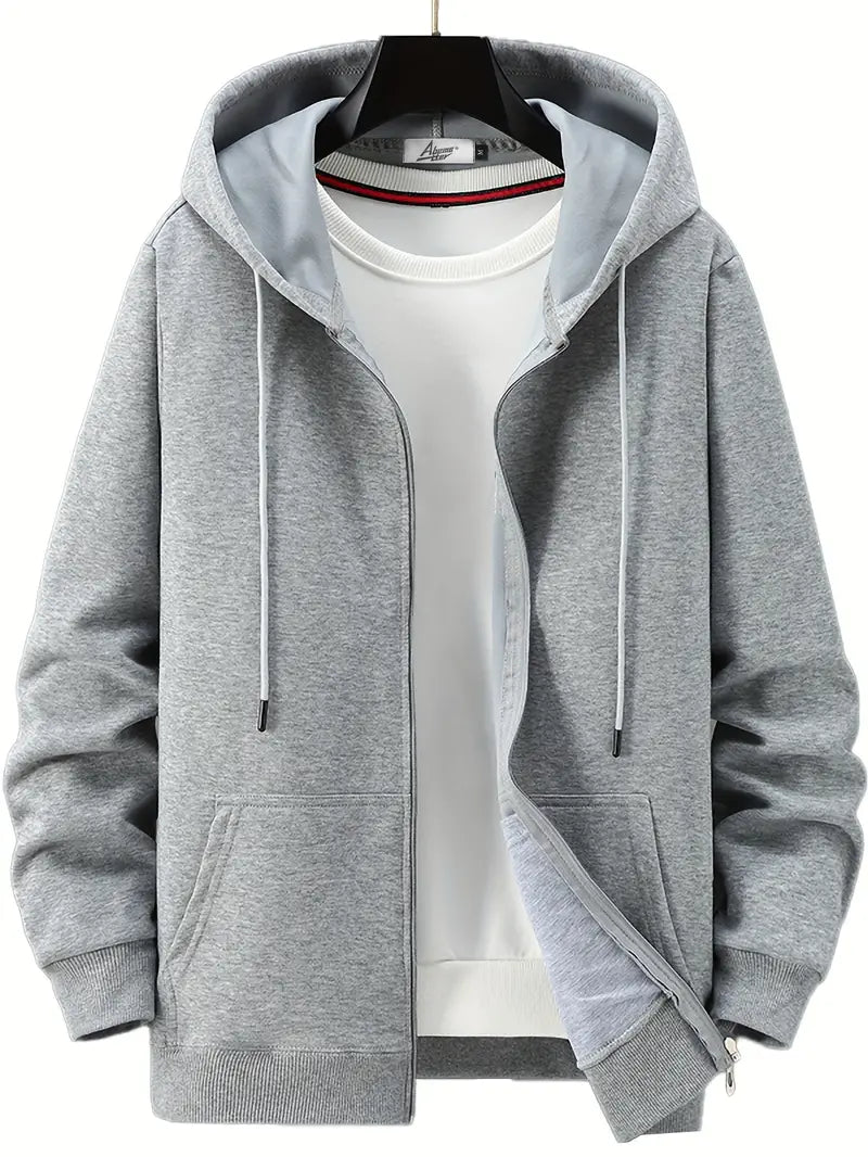 Sweat À Capuche Zippé Avec Cordon Pour Hommes | Idéal Pour L’Automne