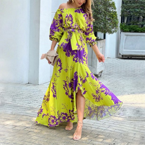 Robe Midi À Imprimé Floral Avec Ceinture Pour Femme | Idéal Pour Sorties Et Événements