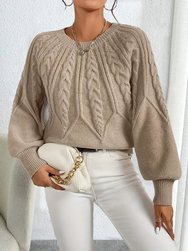 Pull En Maille Épaisse Avec Manches Bouffantes Pour Femmes | Idéal Pour Les Journées Fraîches