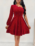 Robe Asymétrique À Une Épaule avec Volants pour Femme | Idéale pour Les Occasions Et Les Événements