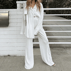 Ensemble Deux Pièces avec Pantalon Drapé pour Femme | Idéal pour Tenues Quotidiennes et de Travail