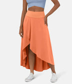 Jupe Midi À Taille Haute Avec Ourlet Froncé Pour Femme | Idéale Pour Usage Quotidien