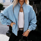 Veste Légère Style Bomber pour Femme | Idéale pour Le Printemps Et L’Automne