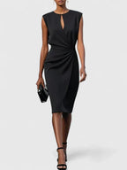 Robe Midi Sans Manches avec Détail Froncé pour Femme | Idéale pour les Événements et Sorties d’Été