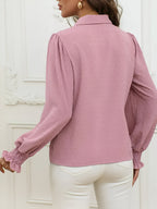 Blouse à Motif Swiss Dot avec Manches Lanterne pour Femmes | Idéal pour le Bureau et les Occasions Quotidiennes