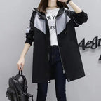 Trench Coat Mi-Long Avec Capuche Et Fermeture Zippée Pour Femmes | Idéal Pour Le Printemps Et L’Automne