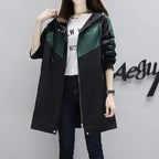 Trench Coat Mi-Long Avec Capuche Et Fermeture Zippée Pour Femmes | Idéal Pour Le Printemps Et L’Automne
