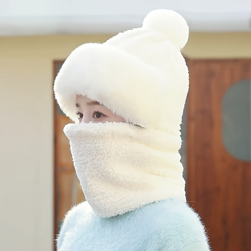 Ensemble Bonnet avec Pompon Et Écharpe Assortie pour Adultes | Idéal pour L’Hiver