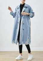 Manteau Long en Jean avec Coupe Structurée pour Femme | Idéal pour la Saison Hivernale