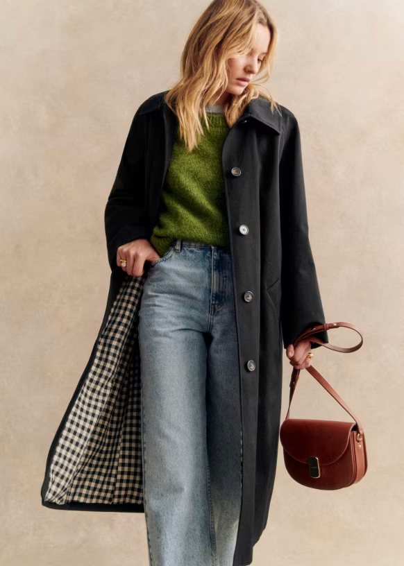 Trench-Coat Avec Fermeture Boutonnée Et Doublure À Carreaux Pour Femme | Idéal Pour Mi-Saison