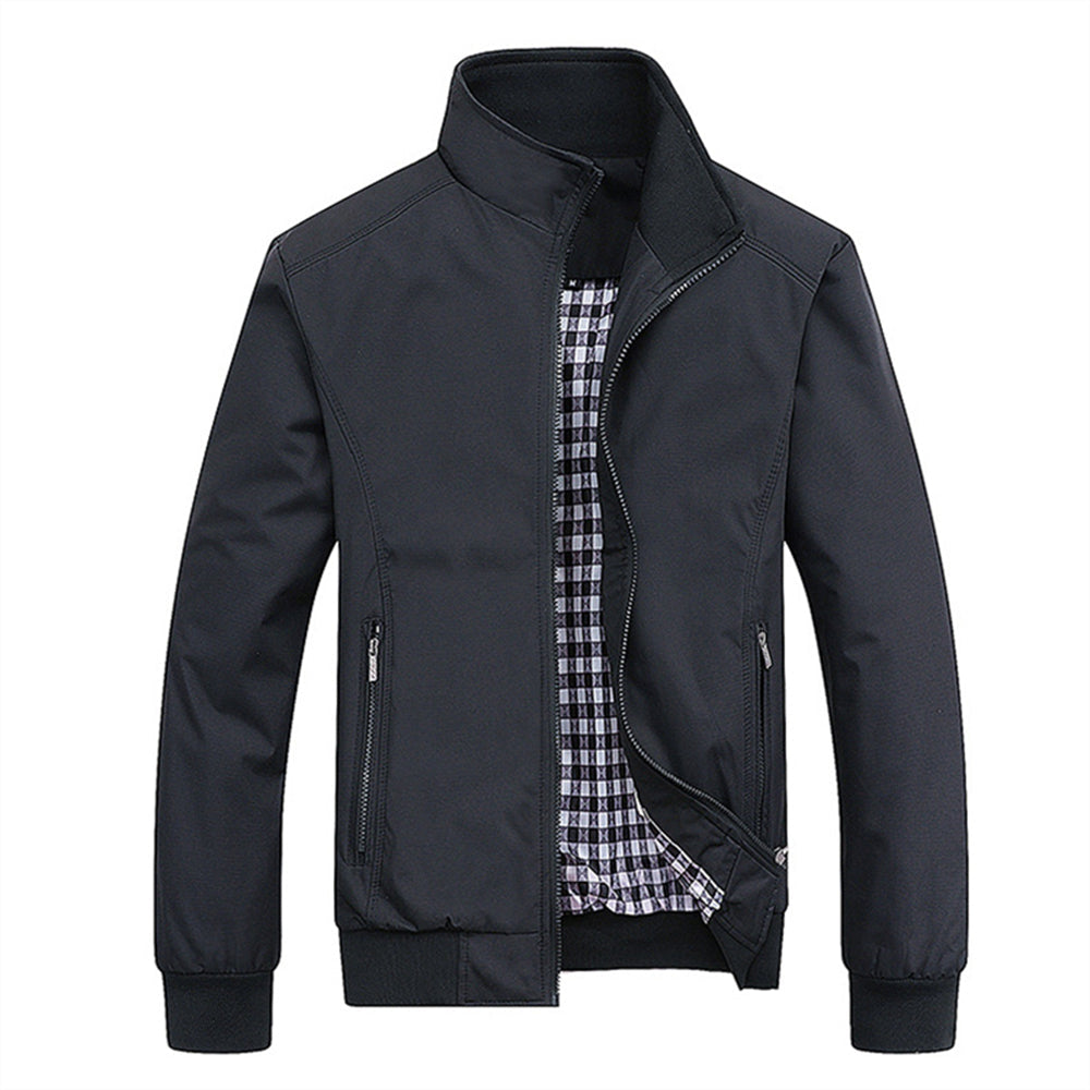 Veste À Coupe Ajustée Avec Col Montant Pour Hommes | Idéale Pour Mi-Saison