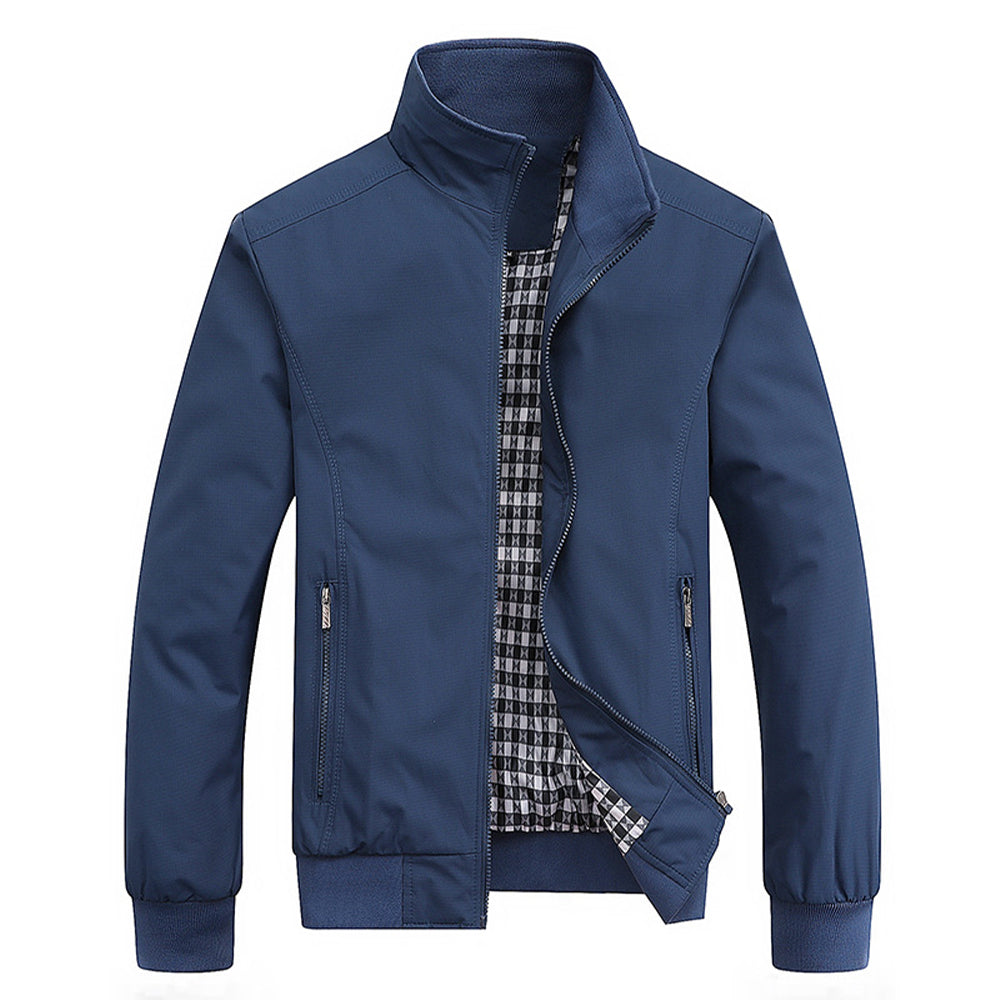 Veste À Coupe Ajustée Avec Col Montant Pour Hommes | Idéale Pour Mi-Saison