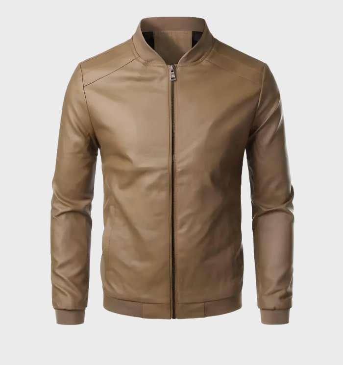Blouson Moto À Coupe Ajustée Avec Poches Zippées Pour Homme | Idéal Pour La Mi-Saison Et Un Usage Quotidien
