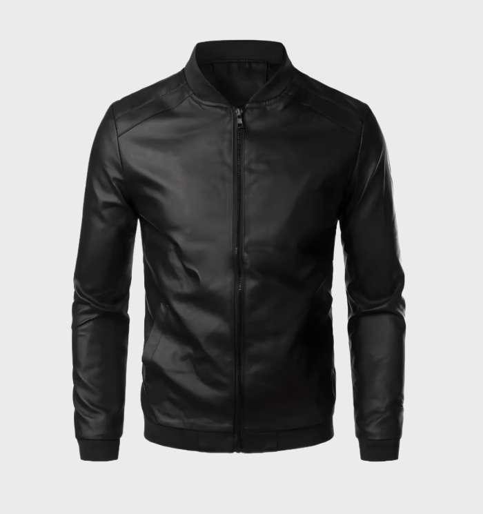 Blouson Moto À Coupe Ajustée Avec Poches Zippées Pour Homme | Idéal Pour La Mi-Saison Et Un Usage Quotidien