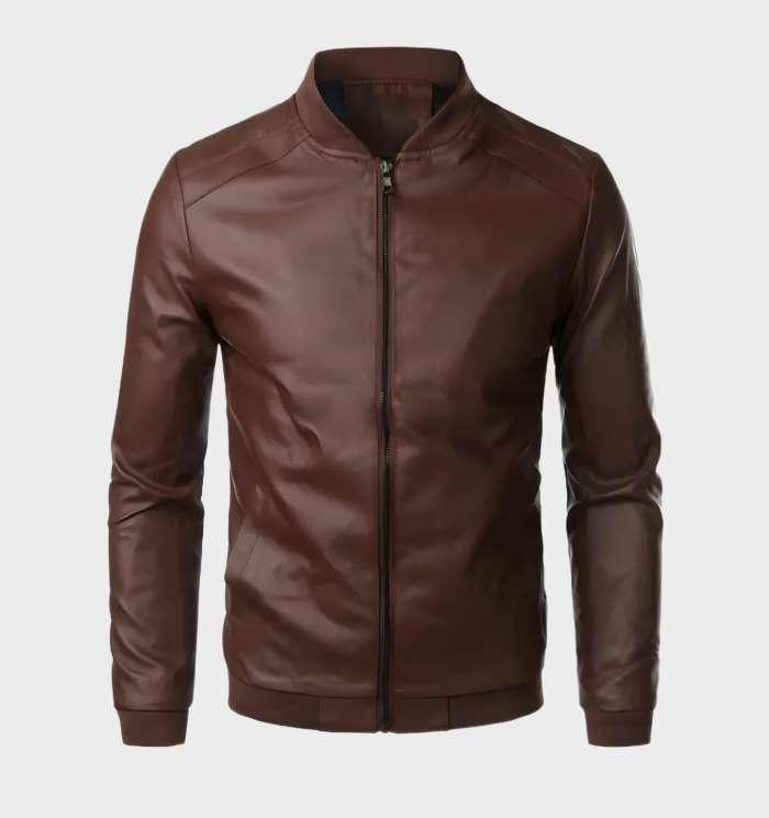 Blouson Moto À Coupe Ajustée Avec Poches Zippées Pour Homme | Idéal Pour La Mi-Saison Et Un Usage Quotidien