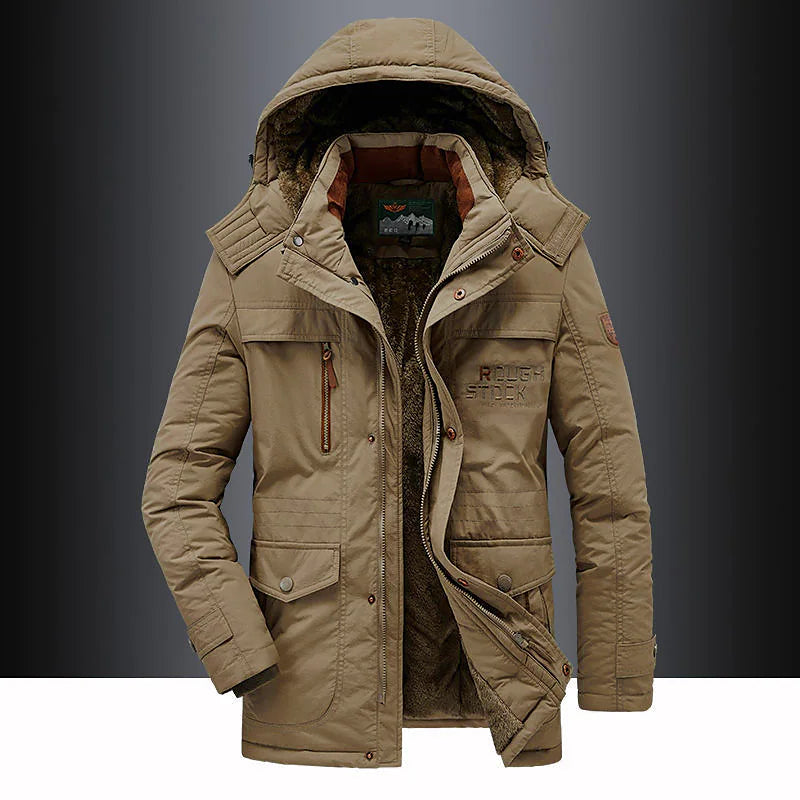 Parka Mi-Long avec Capuche Et Fermeture Zippée pour Homme | Idéal pour L’Hiver
