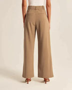 Pantalon Tailleur avec Coupe Ajustée et Taille Structurée pour Femme | Idéal pour Bureau et Événements