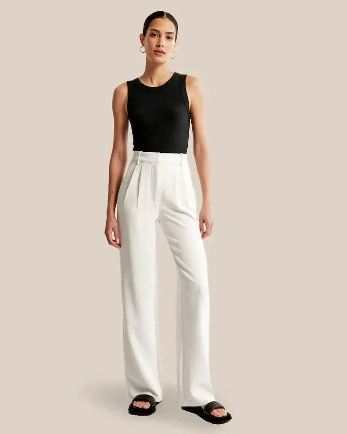 Pantalon Tailleur avec Coupe Ajustée et Taille Structurée pour Femme | Idéal pour Bureau et Événements