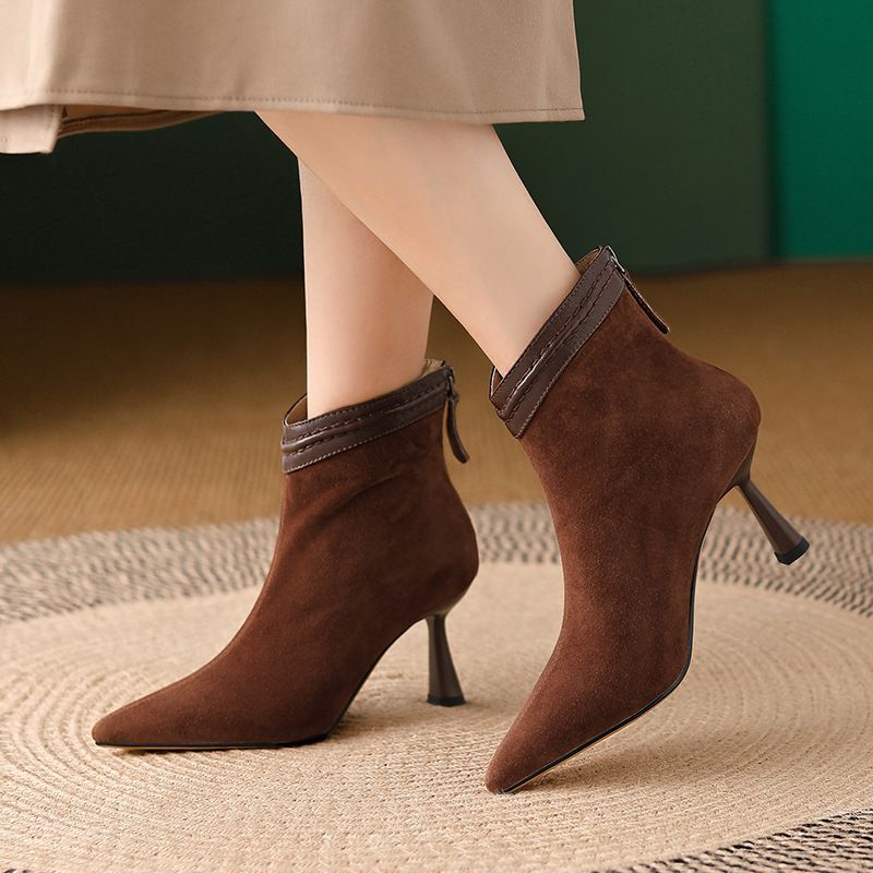 Bottines à Bout Pointu avec Talon Fin pour Femme | Idéal pour Occasions Formelles