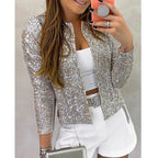 Veste Courte À Sequins Avec Coupe Ajustée Pour Femme | Idéale Pour Les Soirées Et Les Événements Festifs