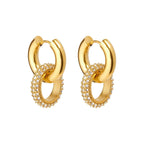 Boucles d’Oreilles à Double Anneau Métallique pour Femme | Idéales pour Tenues Quotidiennes ou Événements